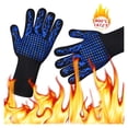 thumbnail image 3 of BBQ Gloves High Temperature Resistance Oven Mitts 500 800 Degrees Fireproof Barbecue Heat Insulation Microwave Oven Gloves ,Secure Grip, 3 of 7