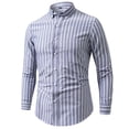thumbnail image 2 of Awdenio Men's Shirts Long Sleeve Button Down Business Casual Shirts for Men Stripe Pattern, 2 of 7