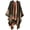 Khaki, variant on Women Shawl Wraps Stripe Poncho Open Front Sweater Cardigan Coat Cape Fleece Blanket Scarf