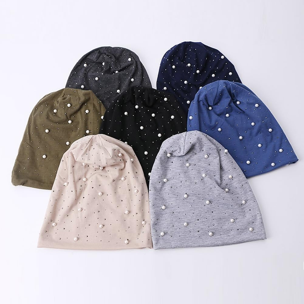 YooGuoGuo Knitted Beanies for Women with Rhinestone Slouchy Skull Cap Womens Beanies Bonnet Ski Cap Headwear Fall Winter