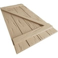 thumbnail image 6 of Ekena Millwork 22"W x 50"H Rustic Four Board Joined Board-n-Batten Pecky Cypress Faux Wood Shutters w/Z-Board (Per Pair), Primed Tan, 6 of 10