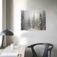 thumbnail image 3 of Nawypu  Christmas Winter Holiday Wall Art Canvas Print Painting 'Magical Snow Forest Scenery' Home Décor White, Gray, Silver, Nature Landscape, 3 of 4