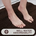 thumbnail image 5 of Chenille Striped Bathroom Rugs 47" x 17" Extra Thick and Absorbent Bath Rugs, Non-Slip Soft Plush Shaggy Bath Carpet, Machine Wash Dry, Bath Mats for Bathroom, Brown, 5 of 16