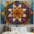 thumbnail image 2 of GOSMITH Mandala Floral Tapestry Boho Multicolor Flower Psychedelic Wall Hanging Tapestry for Bedroom Blue Orange Tarot Aesthetic witchy Tapestry for Home Dorm Decor Hippie Tapestry Painting, 2 of 6