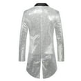 thumbnail image 4 of UVEASISHA Fashion Sequin Jacket for Men Pleated Waist One Button Stylish Tuxedo Sparkly Slim Fit Perfomance Suit Jackets for Dinner Prom Party Sales Today Clearance,Silver,S, 4 of 5