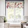 thumbnail image 3 of Merry Christmas Kitchen Curtains and Valances Set, Retro Xmas Ball Poinsettia Red Berry Bird Rod Pocket Window Valance Window Curtain Panels for Living Room Bedroom Laundry, 27.5x36in, 3 Pieces, 3 of 7