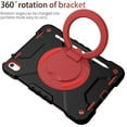 thumbnail image 4 of ELEHOLD Rugged Case for iPad 10th Gen 10.9 inch 2022,Three-Layer Protection PC+Silicone Case with 360° Rotatable Folding Handle Grip Kickstand Shoulder Strap Pencil Holder Shockproof Case,Black+Red, 4 of 8