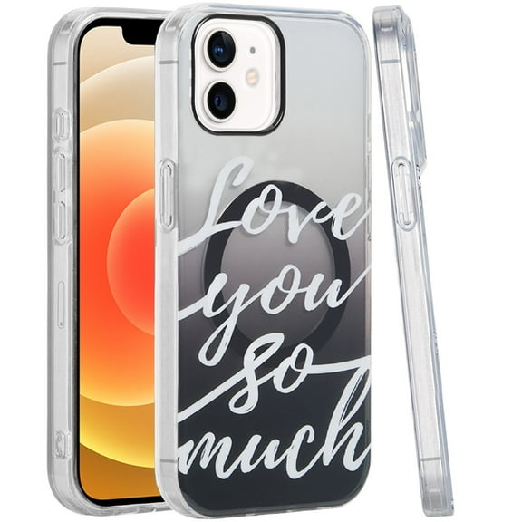For iPhone 12 & iPhone 12 Pro [Magnetic Circle] Double Layer Design IMD TPU Case - Love You So Much