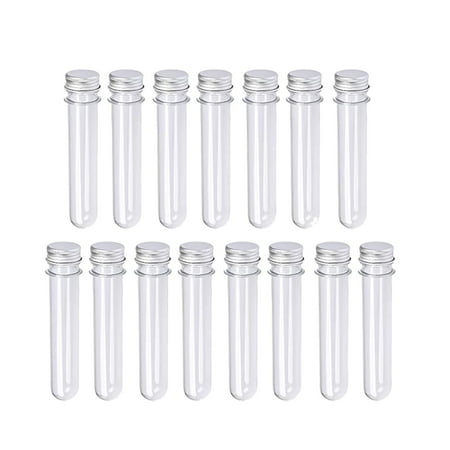 

Lovehome Test T^ube Plastic Test T^ubes With Cap 15 Pieces 40 Ml Transparent Test T^ubes With Aluminium Screw Lid Caps
