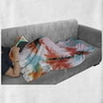 thumbnail image 6 of Tropical Soft Flannel Fleece Throw Blanket, Coconut Palm Tree Silhouettes Exotic Island Summer Beach Art, Cozy Plush for Indoor and Outdoor Use, 70" x 90", Dark Coral Turquoise, by Ambesonne, 6 of 6