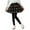 Black A, variant on Toddler Girls Tutu Leggings Footless High Waist Stretch Ruffle Tulle Skirted Pants 2-12 Years Skort Culottes (7 Years, Pink)