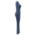 thumbnail image 5 of Conjunto de entrenamiento de 2 piezas para mujer: top corto de manga larga y pantalones de yoga con vuelta, conjunto de fitness a juego, 5 of 5