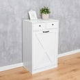 thumbnail image 5 of 13 Gallon Tilt Out Trash Cabinet with 2 Drawers Wood Hidden Kitchen Recycling Cabinet Free Standing Pet Proof Trash Can Laundry Cabinet for Kitchen (White), 5 of 14