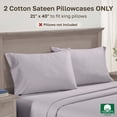 thumbnail image 4 of California Design Den 600 Thread Count King Pillow Cases, Set of 2 100% Cotton Sateen, Fits all King Pillows, Lavender, 4 of 9