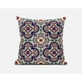 thumbnail image 2 of 20â€ Mauve Blue Cloverleaf Boho Zippered Suede Throw Pillow, 2 of 4