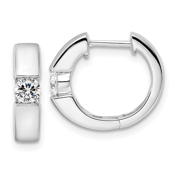 Auriga Fine Jewelry 14K White Gold Lab Grown Diamond VS/SI DEF Hinged Hoop Earrings for Women