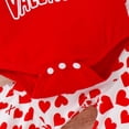 thumbnail image 4 of Youmylove Two Piece Girls Outfits Toddler Girls Valentine'S Day Long Sleeve Letter Romper Bodysuits Hearts Printed Bell Bottoms Pants Headbands Kids Outfits, 4 of 8