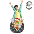 thumbnail image 3 of Floral Storage Toy Bag Chair, Repeating Nature Love Pattern with Blossoms of Botanical Elements, Stuffed Animal Organizer Washable Bag, Small Size, Dark Teal and Multicolor, by Ambesonne, 3 of 3