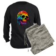 thumbnail image 6 of CafePress - Vibrant Multicolor Skull - Men's Long Sleeve Loose Fit Cotton Dark Pajama Set, 6 of 7