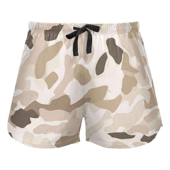 Women's Soft Sleep Shorts Relaxed Fit Lounge Pajama Bottoms Shorts for Women Pajama for Home and Comfort Soft Beige Leopard Print