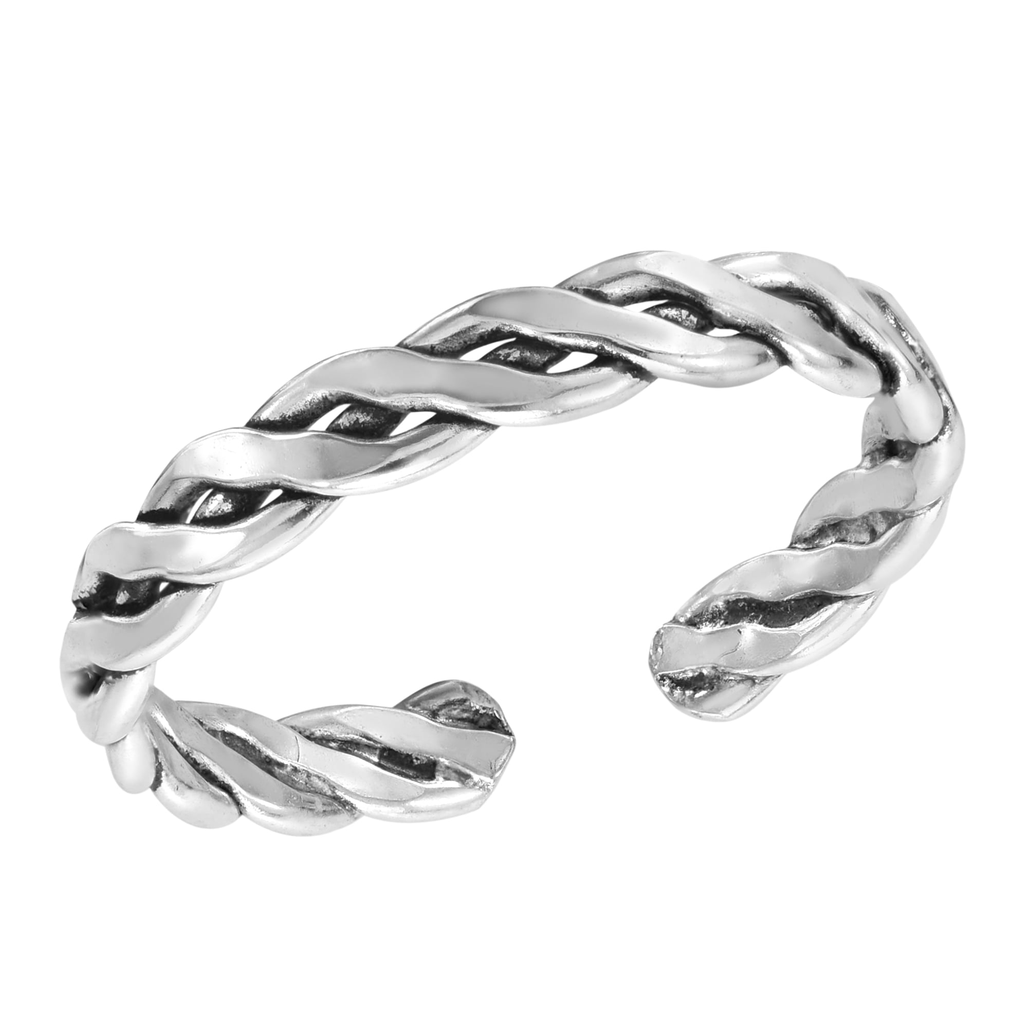 Braid Toe Ring Genuine Sterling Silver 925 Best Choice Jewelry Gift Width 6 mm 