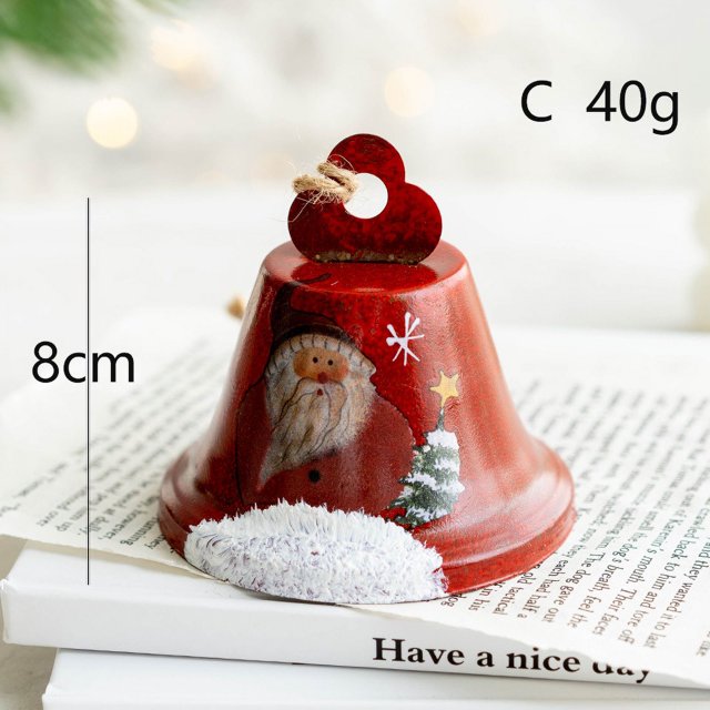 Merry Christmas Decorations Glitter Iron Deer Santa Claus Snowman Elk Pattern Ornaments Xmas Tree Pendant Kids DIY Hanging Gift