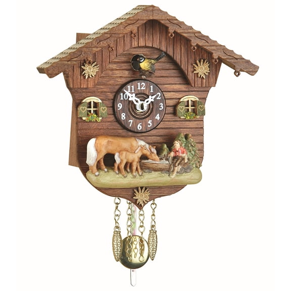 Kuckulino Black Forest Clock Swiss House with quartz movement and cuckoo chime