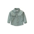 thumbnail image 2 of Kiapeise Kids Baby Long Sleeve Pocket Coat Stylish Lapel Solid Color Top, 2 of 8