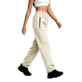 thumbnail image 3 of APEXFWDT Women's Packable Rain Pants Lightweight Nylon Waterproof Hiking Fishing Pants Elastic Waist Casual Pant for Outdoor,L,Beige, 3 of 7