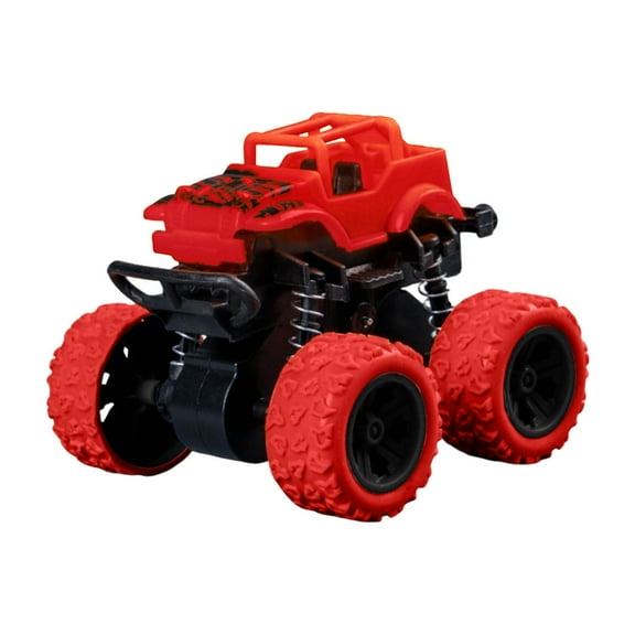 SLYNSHome Monster Truck Toys Christmas Gifts,Friction Powered Toy Cars Push and Go Truck Birthday Gifts - Red