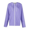 thumbnail image 4 of YLHFASHION Zip Up Jackets For Women 2025 Fall Basic Lightweight Sweatshirt Print Long Sleeve Shirts Drawstring Full Zip Hoodies Summer Savings Clearance Women's Long sleeve T-shirt, 4 of 5