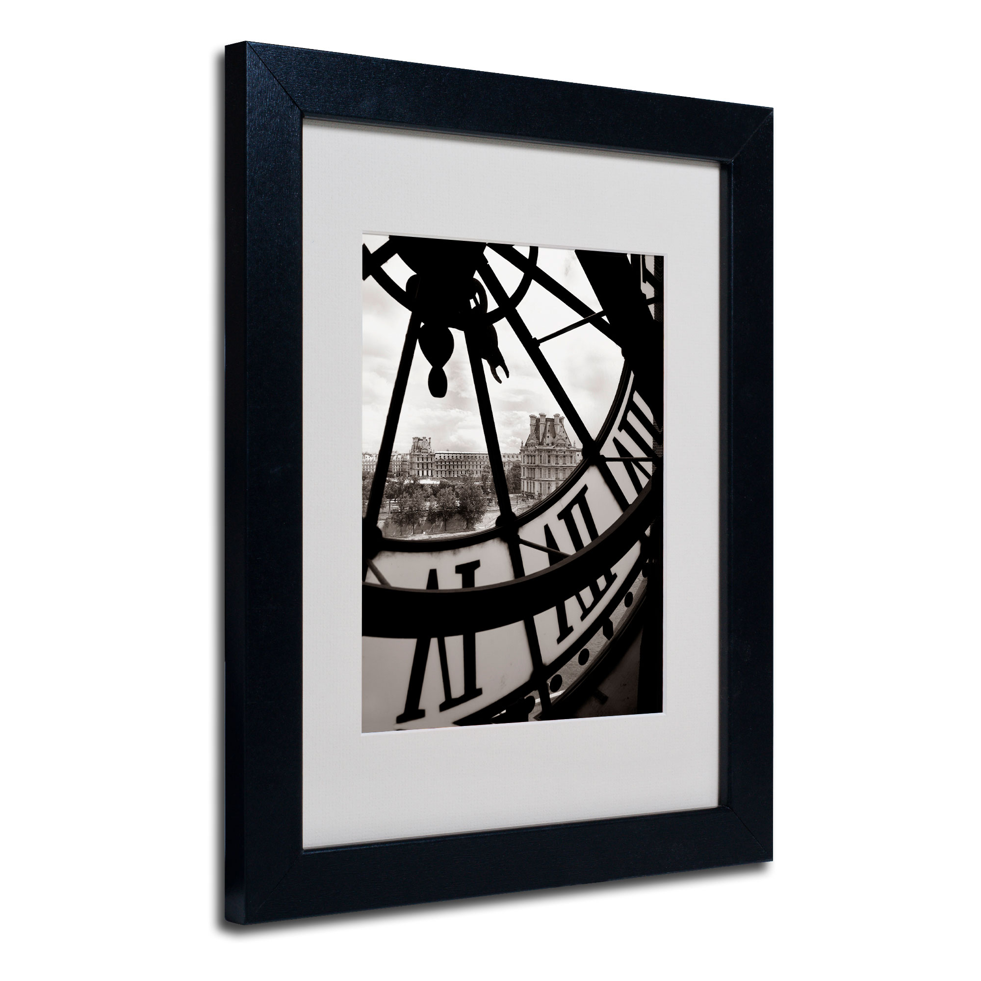 Matted art under acrylic in a black frame