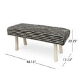 thumbnail image 6 of Noble House Anamta Handcrafted Boho Leather and Cotton Rectangular Bench, Beige, Brown, and Natural, 6 of 7