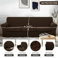 thumbnail image 5 of U-NICE HOME 4 Pieces Oversized Stretch Couch Cover Sofa Cover Washable Sofa Slipcover With Individual Seat Cushion for 3 Cushion Couch Sofa Pet Friendly, Chocolate, 5 of 7