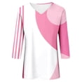 thumbnail image 5 of Jsaierl Womens 3/4 Length Sleeve Tops Casual V Neck Shirts Cute Print Petite Blouses Soft Dressy Tunic Top S-3XL, 5 of 5