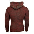 thumbnail image 3 of Holloyiver Men's Jacket Long Sleeve Hoodies Fashion Fall Winter Sweater Loose Large Size Mixed Color Sweater Hooded Pullover SweaterRed, 3 of 3
