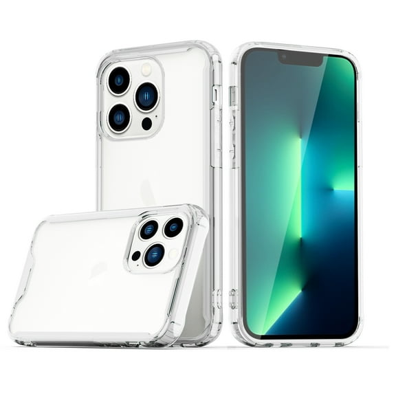 Reiko High Quality 2X Clean PC & TPU Bumper Case in Clear for Apple iPhone 13 Pro Max