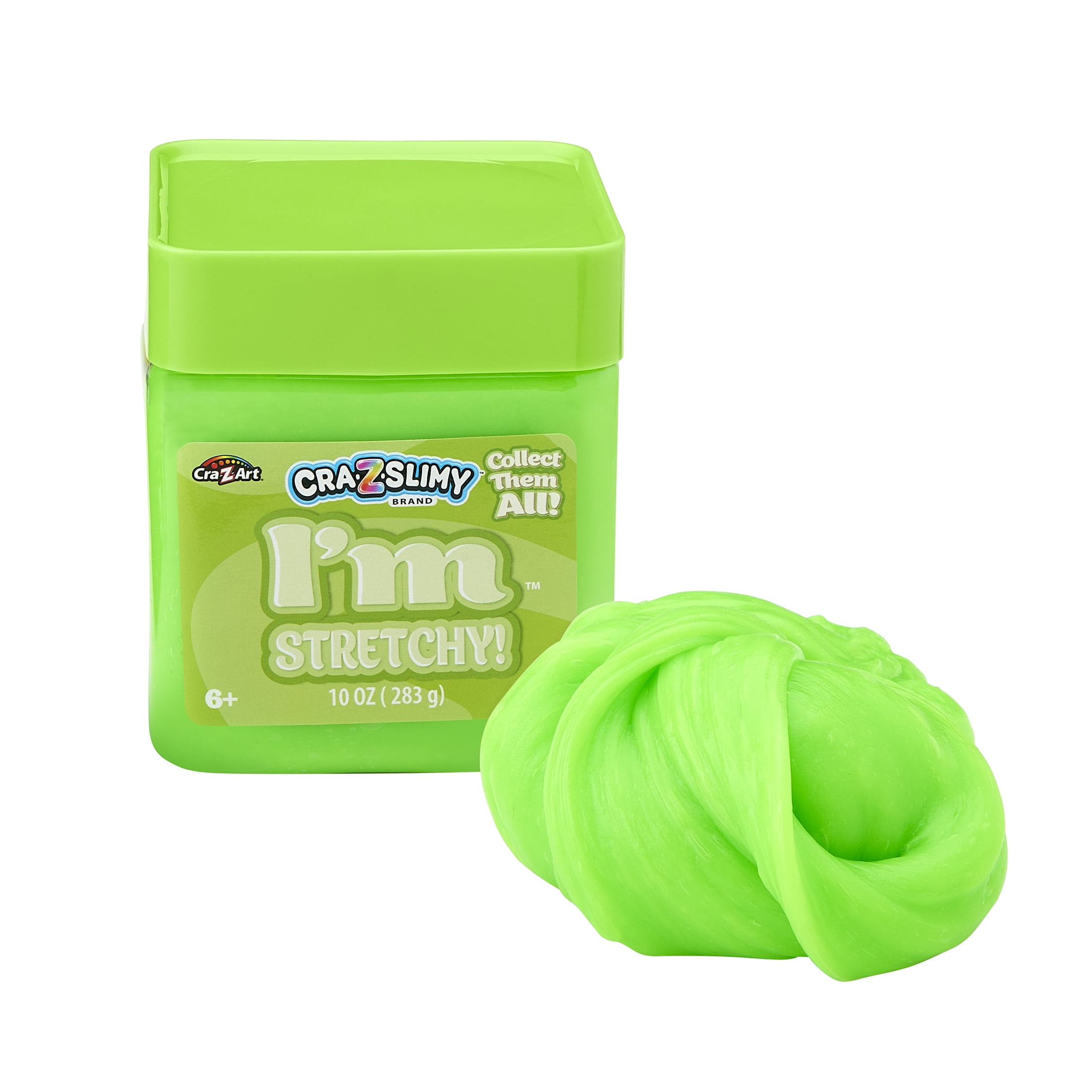 Cra-Z-Slimy - I'm Stretchy Neon Green Slime - 10 oz Jar