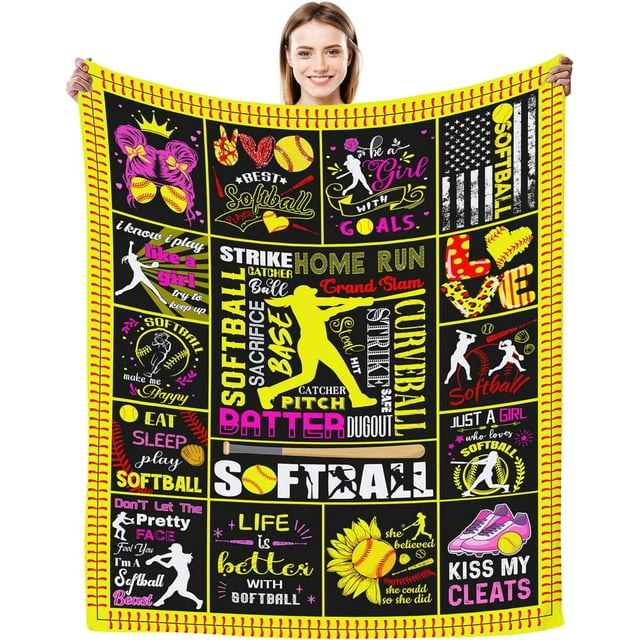 LHSHID Baseball Blanket Ultra Soft Warm Flannel Throw Blanket Baseball Lover Baseball Team Blankets Gifts for Boys Adults Kids 50x60in