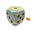 thumbnail image 2 of chessex festive 50mm huge large d6 dice, 1 piece - vibrant with brown pips #df5061, 2 of 3