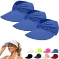 thumbnail image 2 of TRUBKH Peicees Wide Brim Visor Hat for Women Sports Hat Sun Hats Beach Hat Outdoor Sports Cap Fishing Visor Tennis Visors for Women Beach Sun Visor Sunhat Women Golf Hat Blue One Size, 2 of 9