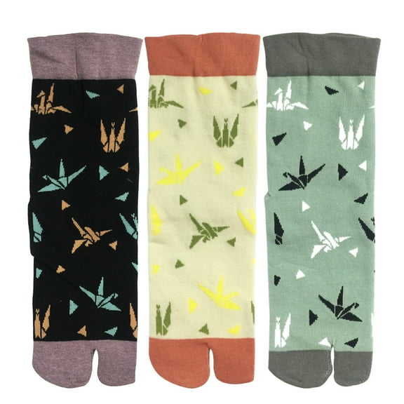 Wrapables® Tabi Flip-Flop Socks (Set of 3), Origami