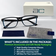 BLUE CUT Blue Light Glasses for Screen Time Blue Light Blocking Computer Glasses Adult Black Blue