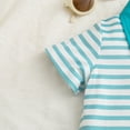 thumbnail image 5 of WhouRiu Infant Boy Outfit Set for Easter Short Sleeve Striped T Shirt Shorts Gentleman Holiday Summer Outfits for Teen Blue,Size 9-12 M, 5 of 6
