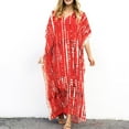 thumbnail image 5 of OVINYER Dress Women Plus Size Kaftans Casual V-Neck Long Soft Beach Maxi For Summer Leisure Relaxed Fit, 5 of 9