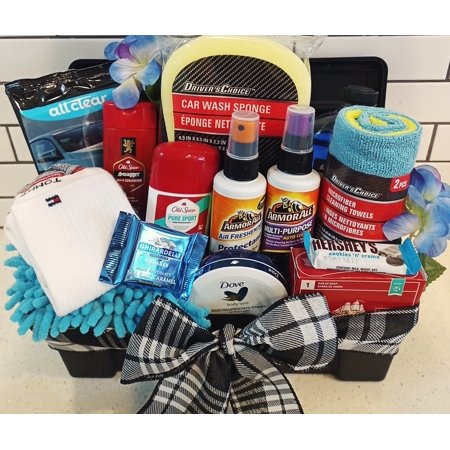 Men's Boyfriend Hamper Gift Basket Old Spice Birthday Bath Body Spa Car Wash