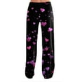thumbnail image 7 of Hearthz Valentines Day Pajamas Women Pants Love Heart Graphic Pj Pants Women Drawstring Wide Leg Holidays Sleeping Pants Women, 7 of 7