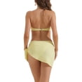 thumbnail image 3 of INSPIRAR CHIC Conjuntos de Bikini de Tres Piezas para Mujeres con Anillo en O, Parte Inferior de Tanga con Hebilla en la Espalda, Trajes de Baño en Color Amarillo Claro Grande, 3 of 5