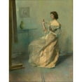 thumbnail image 3 of Thomas Wilmer Dewing 15x18 Black Modern Framed Museum Art Print Titled - The Necklace (ca. 1907), 3 of 5