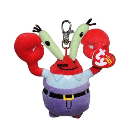 Ty Beanie Baby (Metal Key Clip) - Mr. Krabs - Spongebob - Stuffed Animal